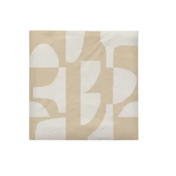 - Papirservietter - Lara - 33x33 cm - Beige/Off white^Broste Copenhagen Clearance