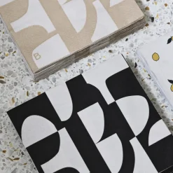 - Papirservietter - Lara - 33x33 cm - Beige/Off white^Broste Copenhagen Clearance