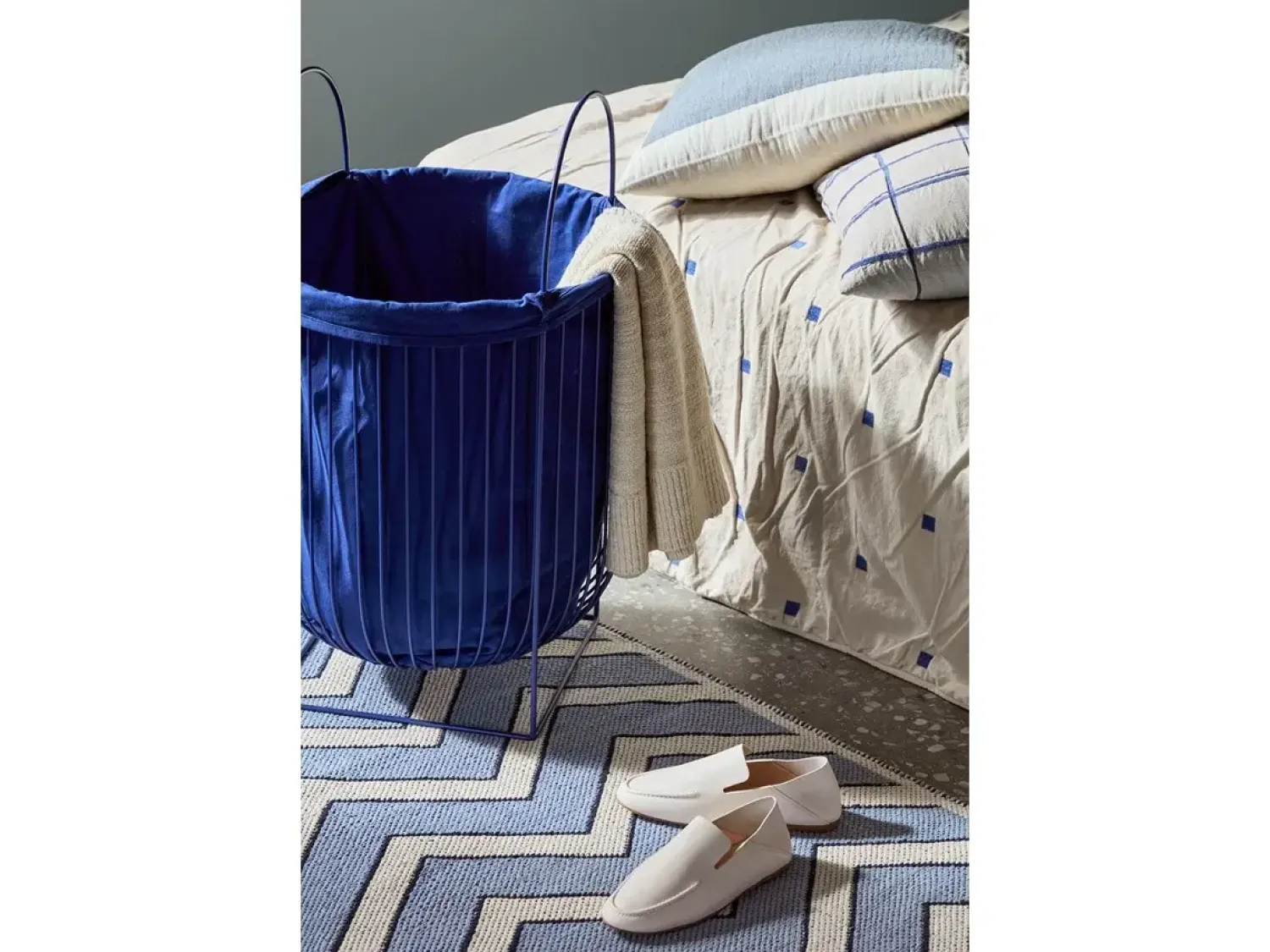 - Pudebetræk - Tove - Baja Blue - W60 x L60 cm*Broste Copenhagen