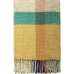 - Plaid - Waffle - Multicolor - Biogreen - 180 x 130 cm^Burel Factory Discount