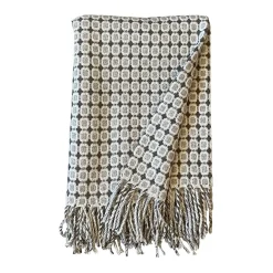 - Vintage plaid/tæppe - Mørkegrå mønstret - 180x130 cm*Burel Factory Hot