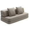 - KK 3 Fold sofa XL 140 cm - Beige med sandfarvet knapper^By KlipKlap Sale