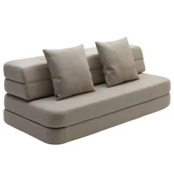 - KK 3 Fold sofa XL 140 cm - Beige med sandfarvet knapper^By KlipKlap Sale