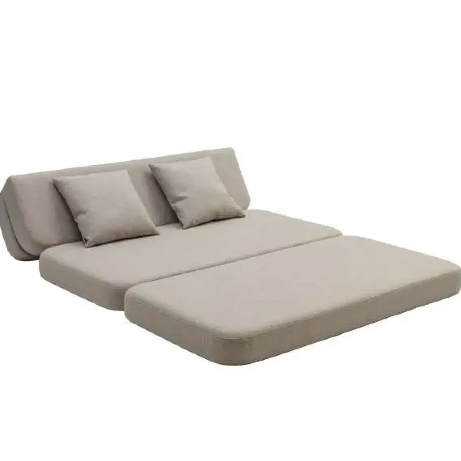 - KK 3 Fold sofa XL 140 cm - Beige med sandfarvet knapper^By KlipKlap Sale