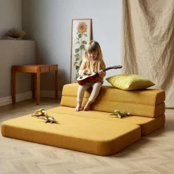 - KK 3 Fold Sofa 120 cm - Mustard Gul*By KlipKlap Best