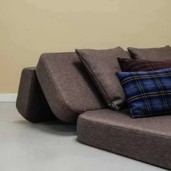 - KK 3 Fold sofa 120 cm - Brun med sand knapper^By KlipKlap Outlet