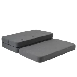 - KK 3 Fold sofa 120 cm - Blågrå med grå knapper^By KlipKlap