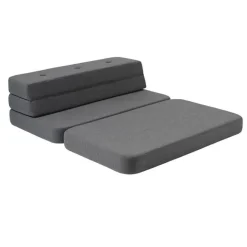 - KK 3 Fold sofa 120 cm - Blågrå med grå knapper^By KlipKlap
