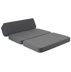 - KK 3 Fold sofa 120 cm - Blågrå med grå knapper^By KlipKlap