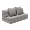 By KlipKlap - KK 3 Fold sofa 120 cm - Grå med grå knapper* Discount