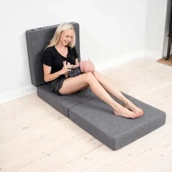 - KK 3 fold single madras blue grey med grå knap^By KlipKlap Discount