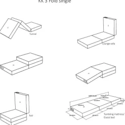 - KK 3 fold single madras blue grey med grå knap^By KlipKlap Discount