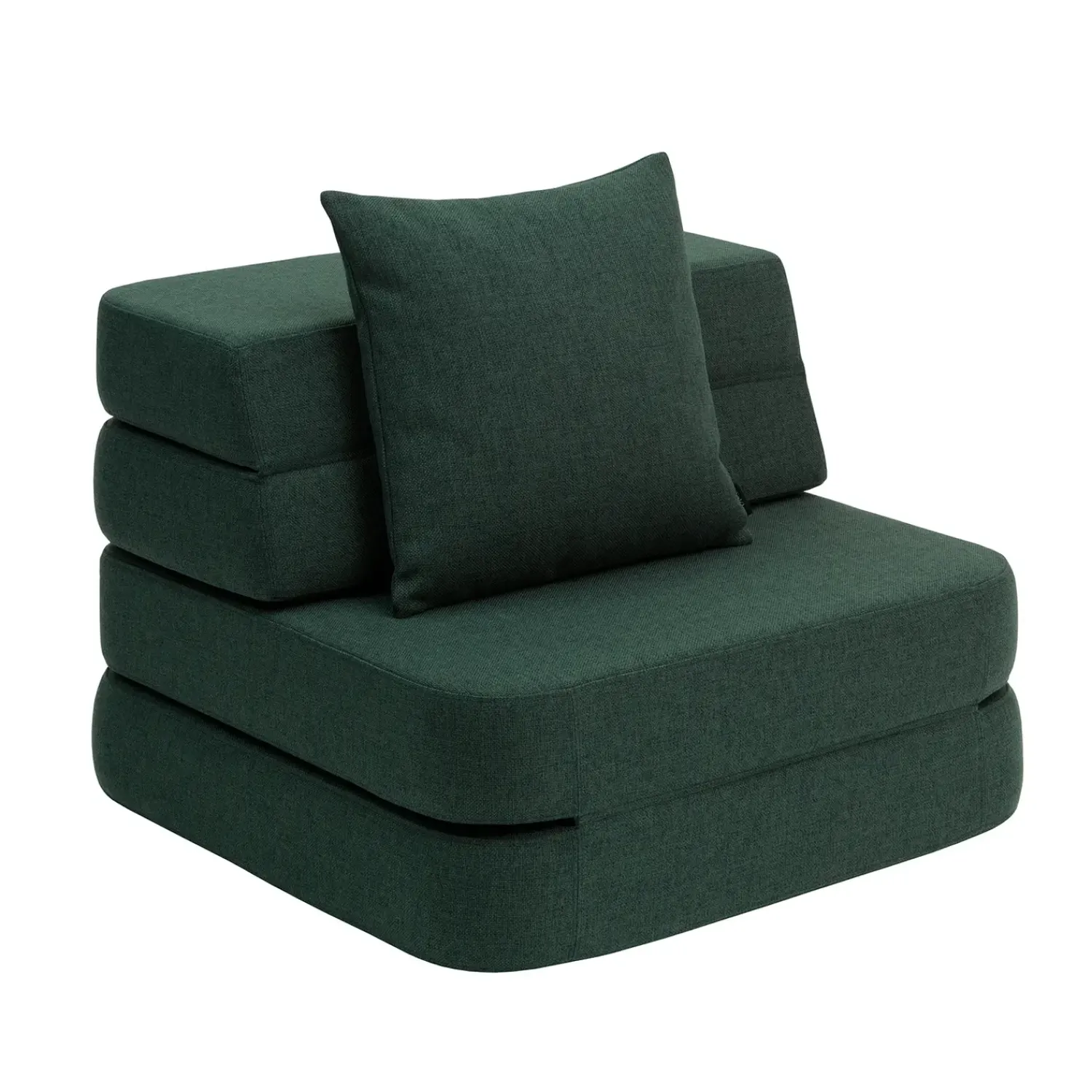 - Sofa - KK 3 Fold Sofa Single Soft - Deep Green w. Light Green - Grøn*By KlipKlap Sale