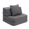 - Sofa - KK 3 Fold Sofa Single Soft - Blue Grey w. Grey - Blå/Grå^By KlipKlap