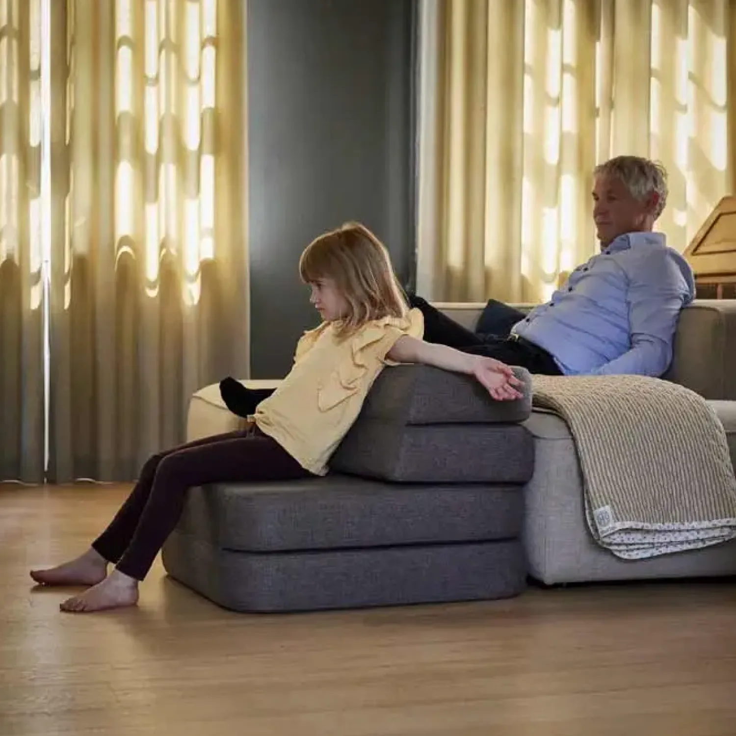 - Sofa - KK 3 Fold Sofa Single Soft - Brun m. sandfarvet knap^By KlipKlap Discount