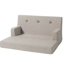 børnesofa - KK Kids Sofa - Beige med Sandfarvet knap*By KlipKlap Best