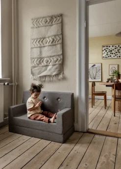 børnesofa - KK Kids Sofa - Brun med sand knap*By KlipKlap New