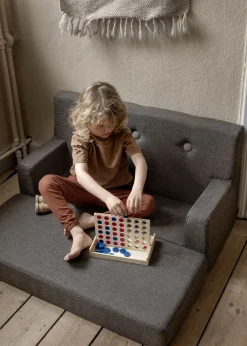 børnesofa - KK Kids Sofa - Brun med sand knap*By KlipKlap New