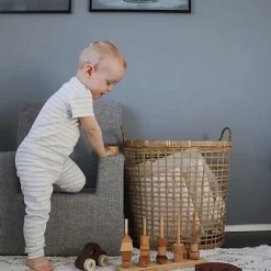 børnestol - KK Kids chair - Multigrå med grå knap*By KlipKlap Outlet