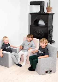 børnestol - KK Kids chair XL - Dyb grøn med lysegrøn knap*By KlipKlap Online