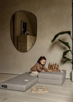 madras - KK 4 fold - Sandfarvet med sand knapper*By KlipKlap Outlet