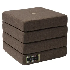 madras - KK 4 fold - Brun med sand knapper*By KlipKlap Best