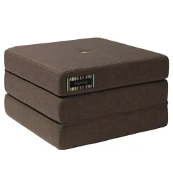 madras - KK 3 fold single - Brun med sandfarvet knap^By KlipKlap Outlet