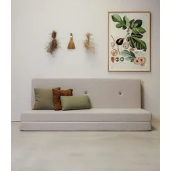 madras - KK 3 fold XL - Beige med sandfarvet knapper^By KlipKlap Sale