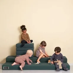 madras - KK 3 fold XL - Dyb grøn med lysegrønne knapper*By KlipKlap Discount