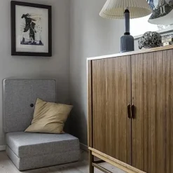 madras - KK 3 fold single - Multigrå med grå knap*By KlipKlap