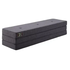 madras - KK 3 fold XL - Blå/grå med grå knapper^By KlipKlap Online