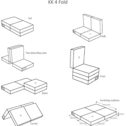 madras - KK 4 fold - Multigrå med grå knap*By KlipKlap Discount