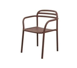 - Bliss stol m/armlæn, stabelbar Desert red, aluminium*Cane-Line Best