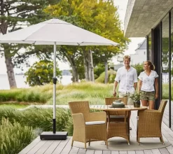 - Sunshade parasol med krank (Ø 300 cm) - lysegrå*Cane-Line Hot