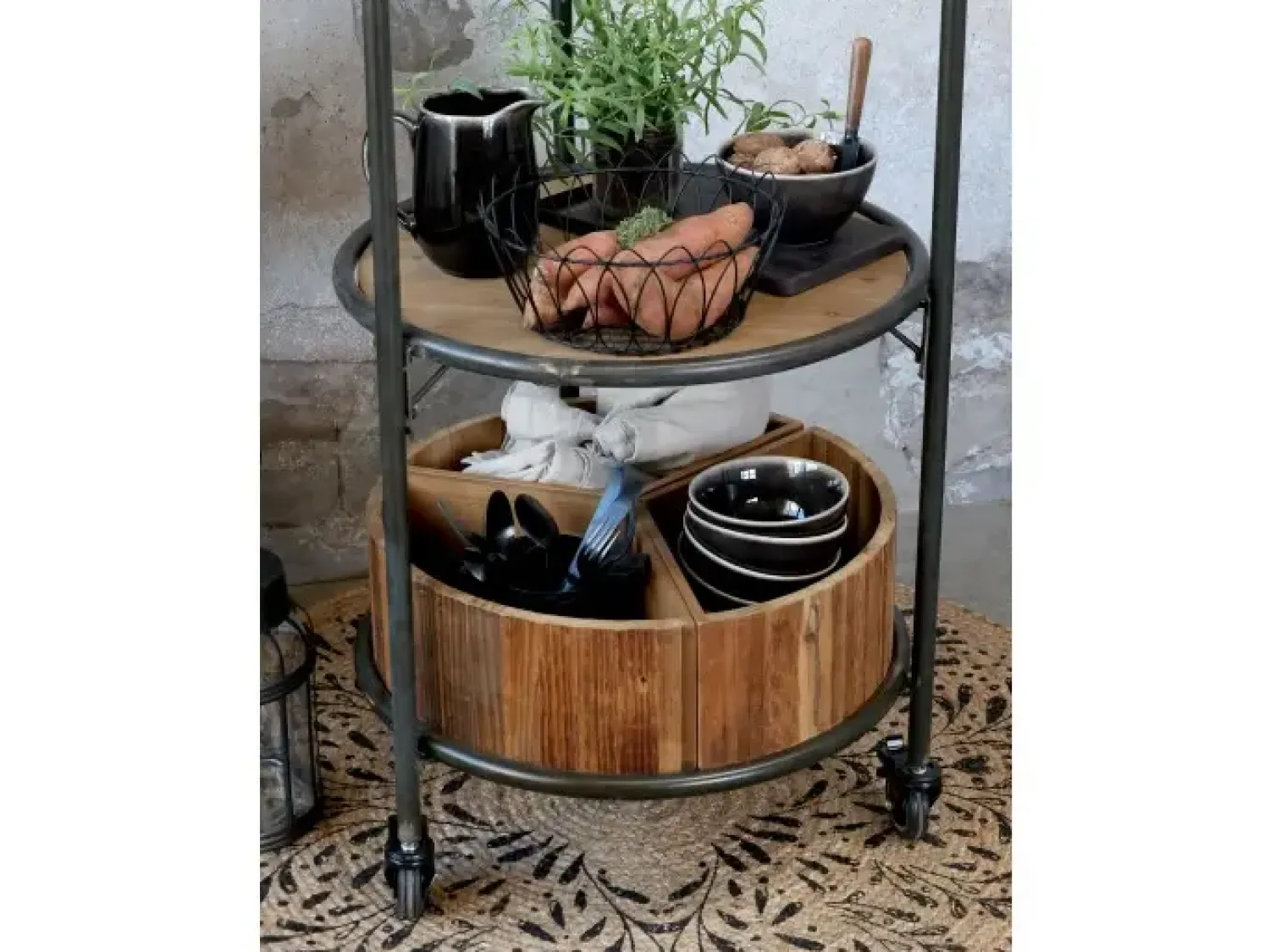 Chic Antigue - Kurv - fil de fer - Sort - Ø 27 cm*Chic Antique Sale