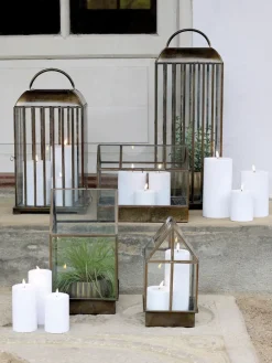 - Bloklys LED til udendørs inkl. batteri - H30 x Ø10 cm*Chic Antique Clearance