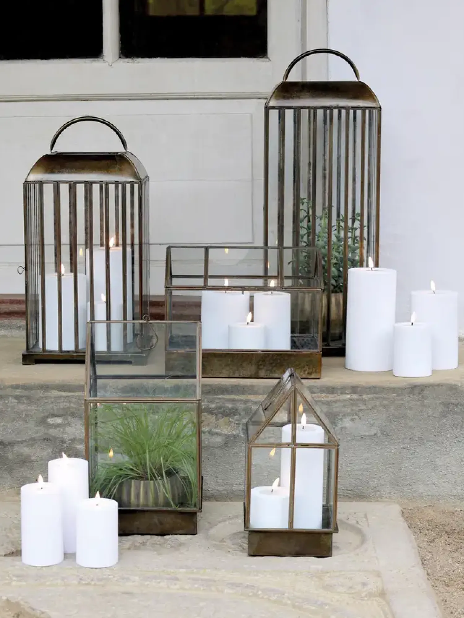 - Bloklys LED til udendørs inkl. batteri - H30 x Ø10 cm*Chic Antique Clearance