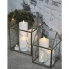 - Bloklys LED inkl. batteri - Hvid (H:10 cm)*Chic Antique Discount