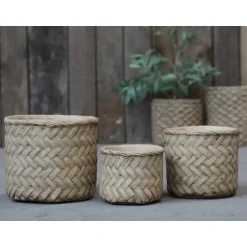 - Corte skjulere med flettede mønster lavet i cement (Ø13,5 cm)^Chic Antique Discount