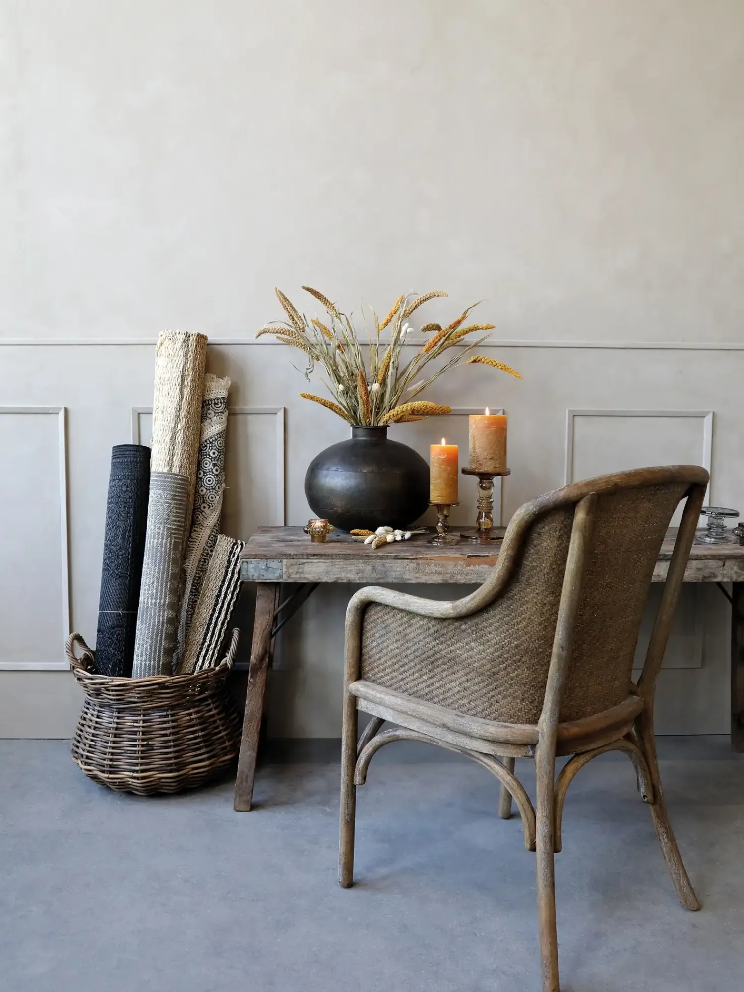 - Gammel fransk stol med flet - Natur^Chic Antique Best