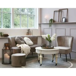 - Marat Sofa Velour - Latte*Chic Antique Online