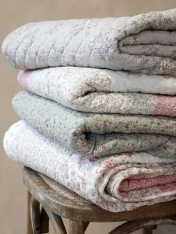 - Plaid - Blomstret Quilt - Verte^Chic Antique Clearance