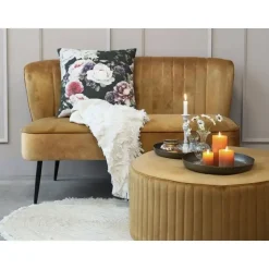 - Puf Velour - Marat - Karamel brun^Chic Antique Online