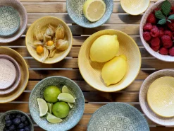 - Skåle - Arés Latteskål m. mønster - Sæt af 5 stk. - Rosa / Taupe^Chic Antique Online