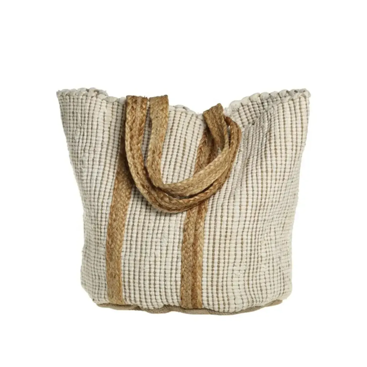 Chic Antique - Strandtaske i genbrugsgarn - 60 x 40 x 30 - Hvid* Online