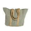 Chic Antique - Strandtaske i genbrugsgarn - 60 x 40 x 30 - Verte* Clearance