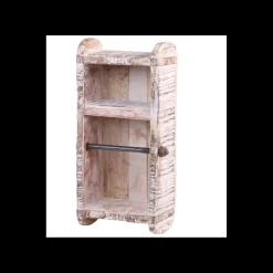 - Toiletrulleholder - Rustik i træ - 30x15x10 cm^Chic Antique New