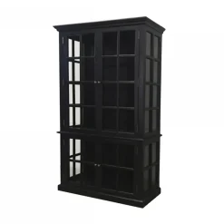 - Vitrineskab - Sort - H 196 x L 120 x  B 40 cm*Chic Antique Best