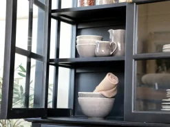 - Vitrineskab - Sort - H 196 x L 120 x  B 40 cm*Chic Antique Best