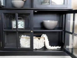 - Vitrineskab - Sort - H 196 x L 120 x  B 40 cm*Chic Antique Best